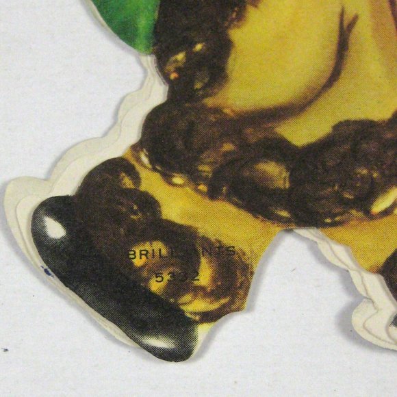 Christmas Card 1950 Used Greeting MOD Boy Walking Carrying Gifts Foil - Picture 6 of 6